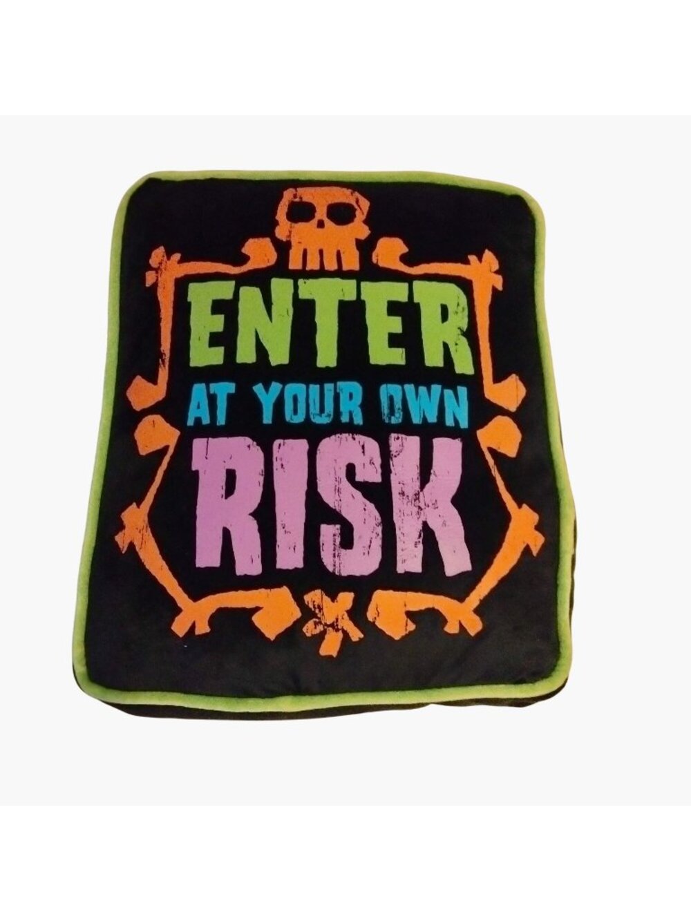 Enter At Your Own Risk Halloween Pillow